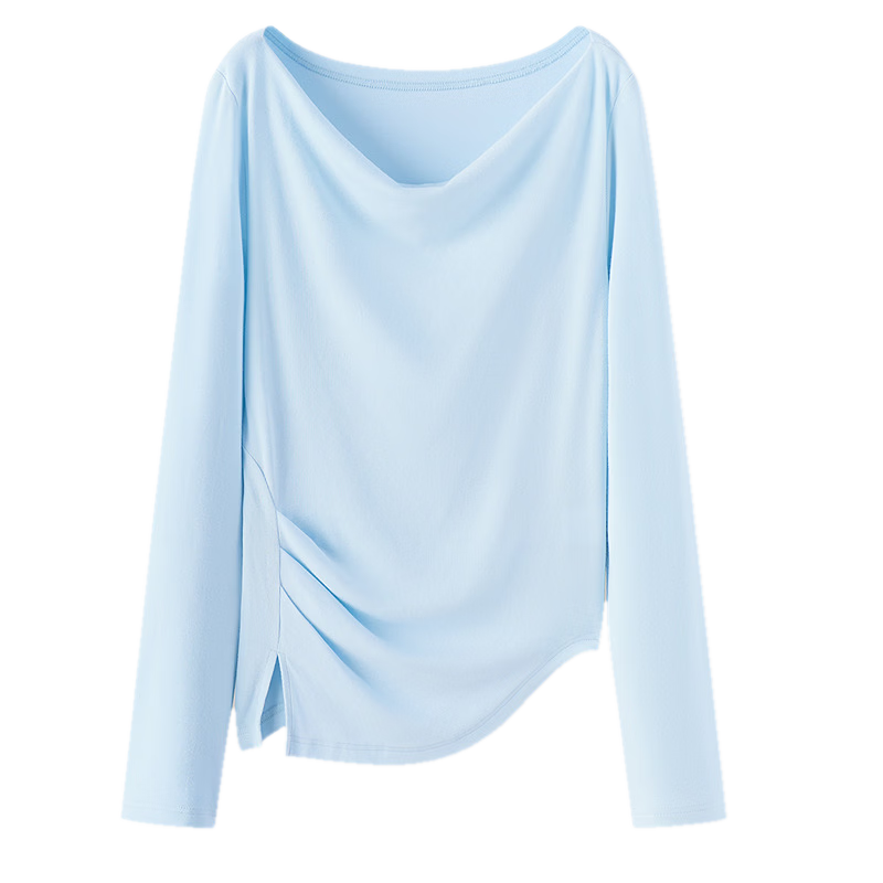 Semir Women's Long Sleeve Crop Top Off-Shoulder Waist Slim Fit Shirt 26 Autumn One-Shoulder Elegant Outerwear 10A526101001
