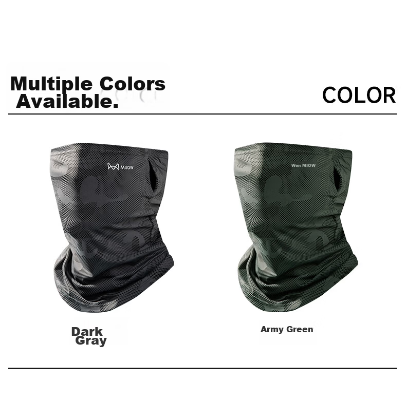 Miiow Men's Summer Outdoor UV Protection Neck Guard Camouflage Ice Silk Face Mask Sunshade Thin Face Cover for Cycling 12
