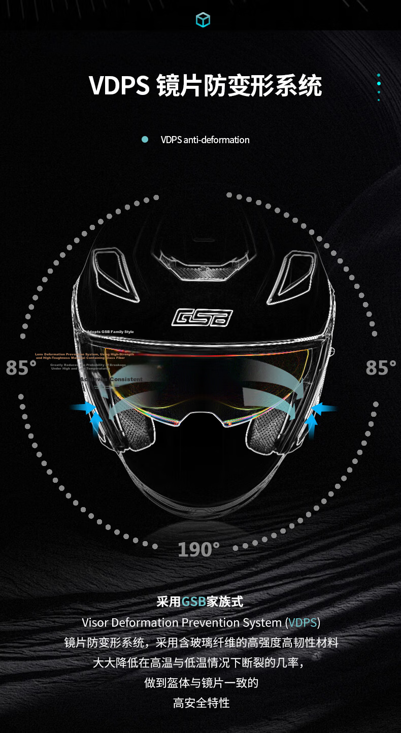 GSB Motorcycle Carbon Fiber Helmet Dual Visor Unisex Four Seasons Helmet S-278 Stylish Red L 5