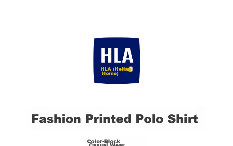 HLA Short-Sleeve Polo Shirt for Men, New Arrival [Fortune Print], Cool-Feeling Short-Sleeve Shirt for Men in Summer 3