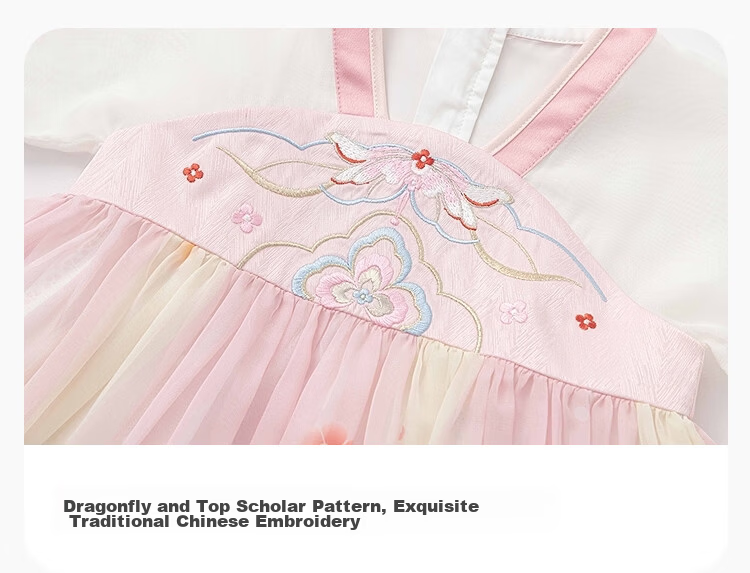 Balabala Kids Dress Children's Skirt 2026 Summer New Girls Baby Chinese Style Hanfu Ru Skirt Traditional Performance Costume 14