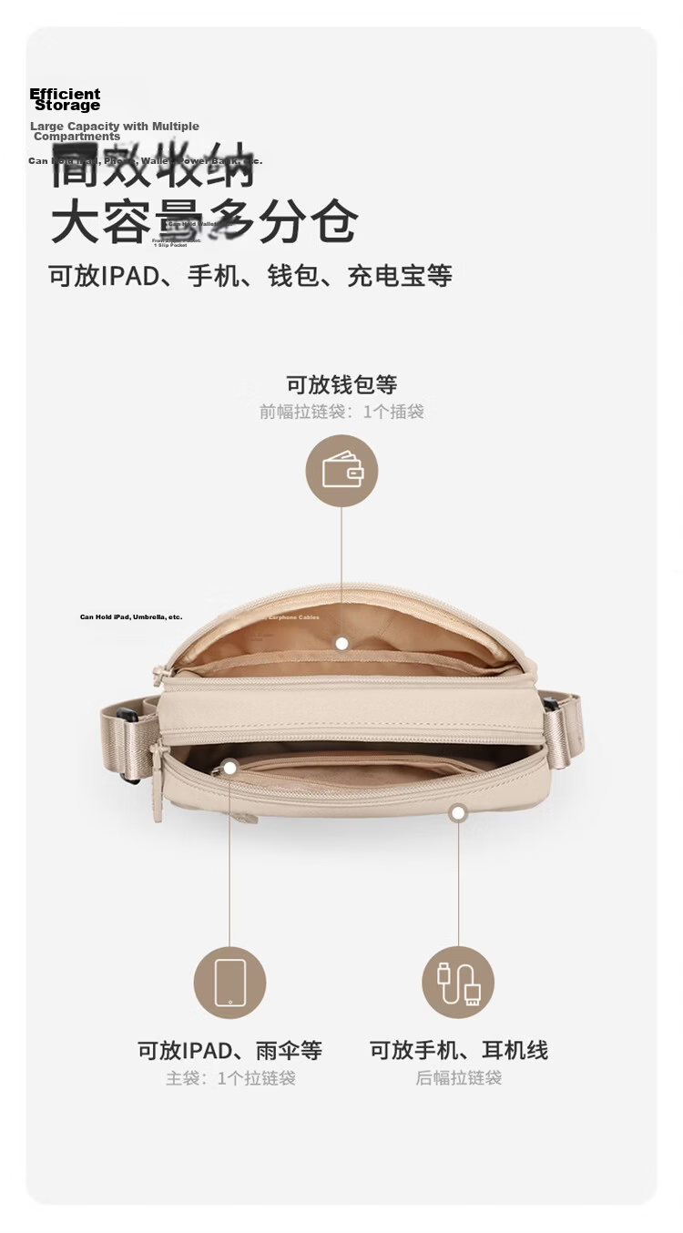GOLF Lightweight Crossbody Bag Women's Commuter Shoulder Bag Casual Outdoor Sports Cycling Small Shoulder Bag Large Capacity Travel Small Bag 8