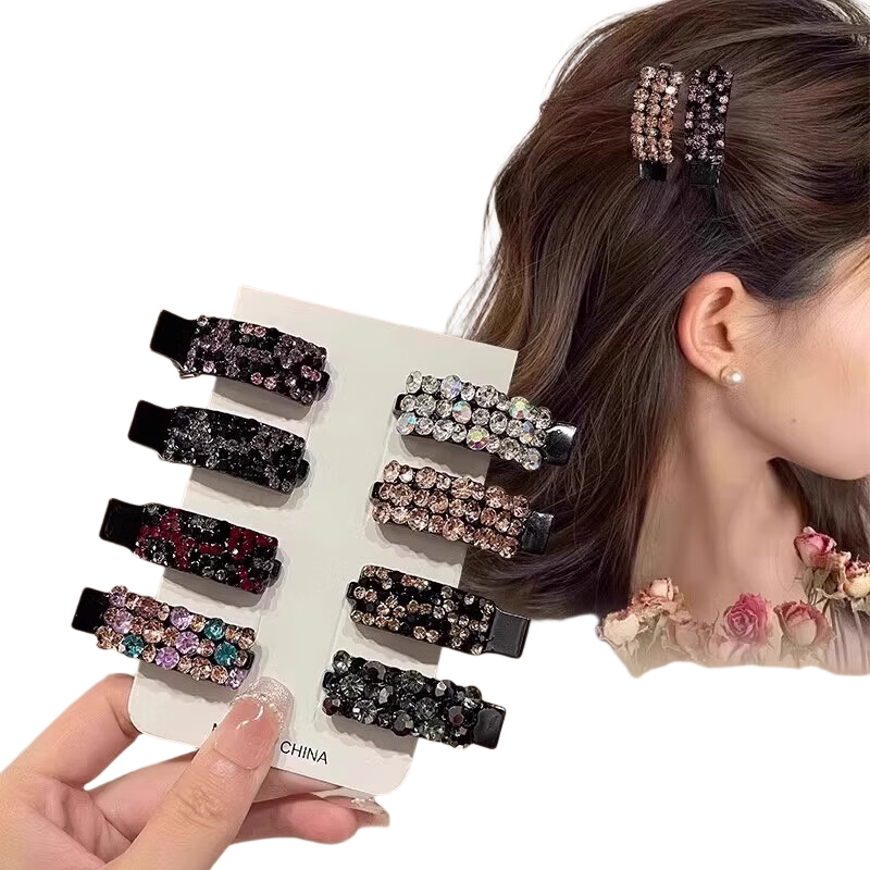 BQI Side Clip Hair Clip for Women, 2025 New High-End Hair Accessory, Straight Clip, Bangs Clip, Forehead Rhinestone Princess Headband