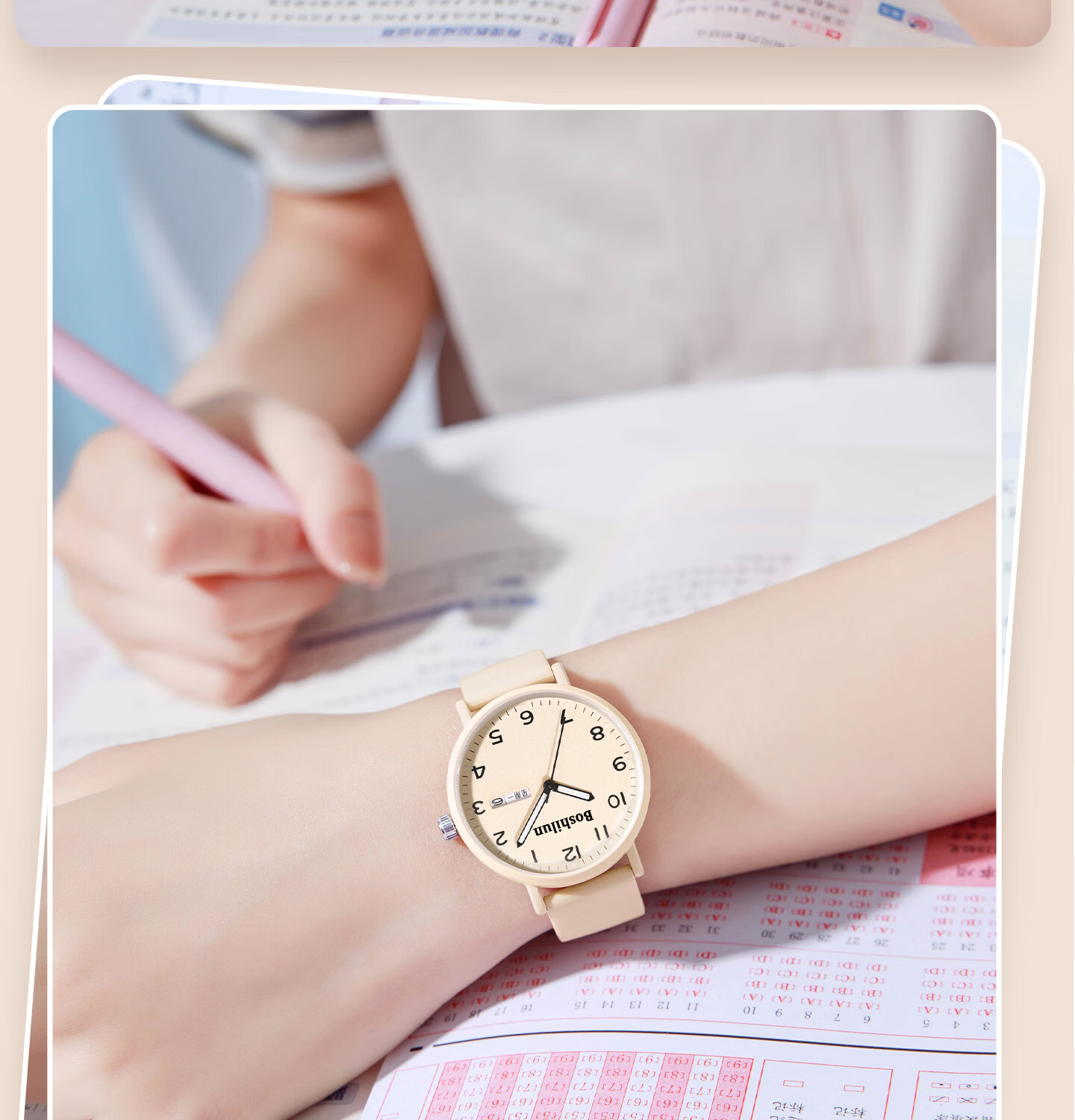 Bausch & Lomb Women's Student Watch Silent Quartz Sports Time-Only for High School Exam 20