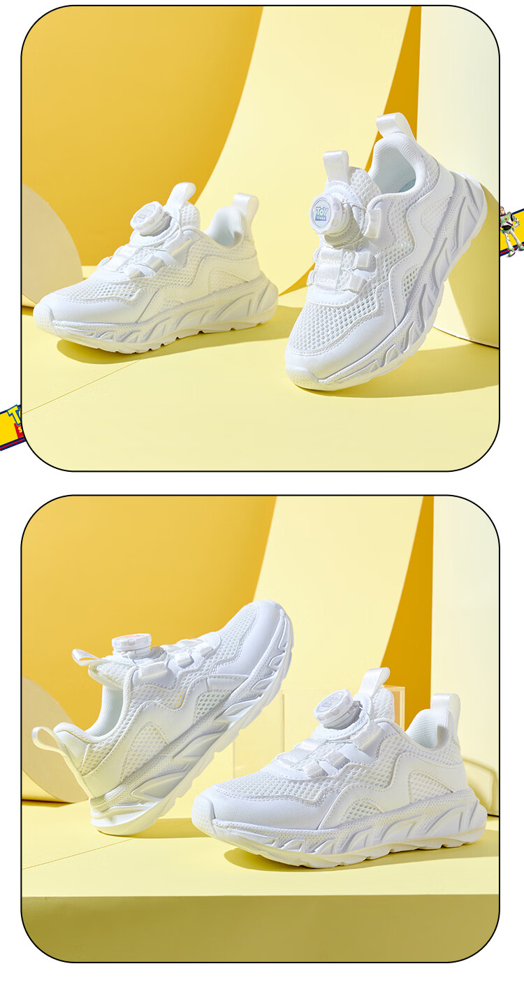 Disney Kids Running Shoes Boys and Girls Outdoor Spring Autumn Breathable Sports Sneakers 312 Mesh White Size 35 10