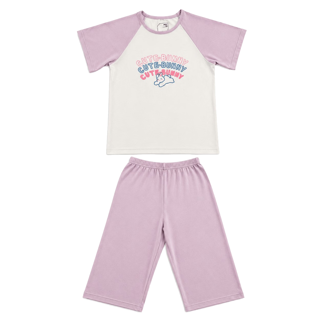JD Jingzao 10A Antibacterial Children's Pajamas Bamboo Fiber Girls' Breathable Short Sleeve Sleepwear Ice Mist Purple 130