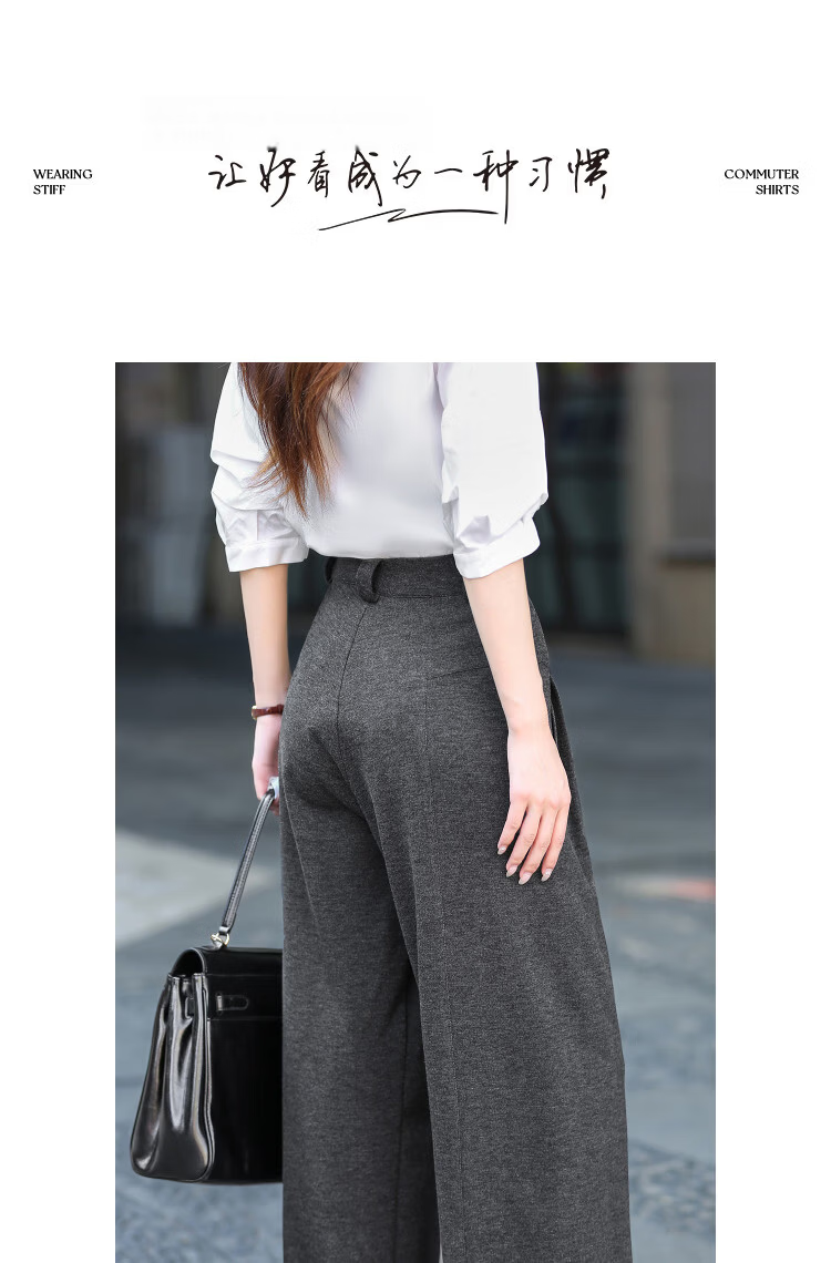 Demana Plush Warmth Autumn Mini Heater Design Pleated Segmented Straight-Leg Petite Women's Casual Pants 10
