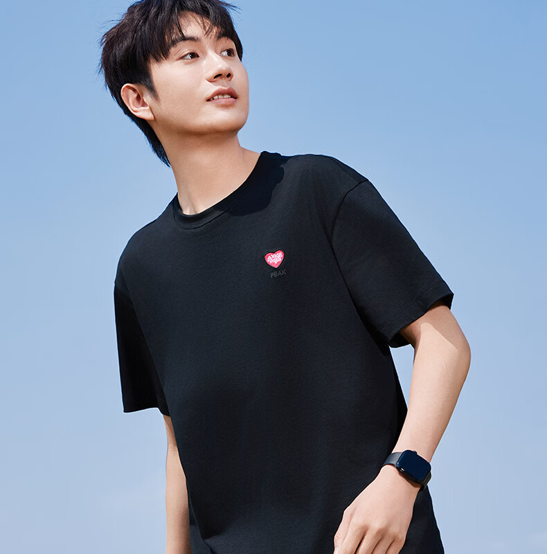 Peak Men's Summer Short Sleeve Pure Cotton Casual Loose Breathable Outdoor Xinjiang Cotton Sports Base T-Shirt DF652430 9