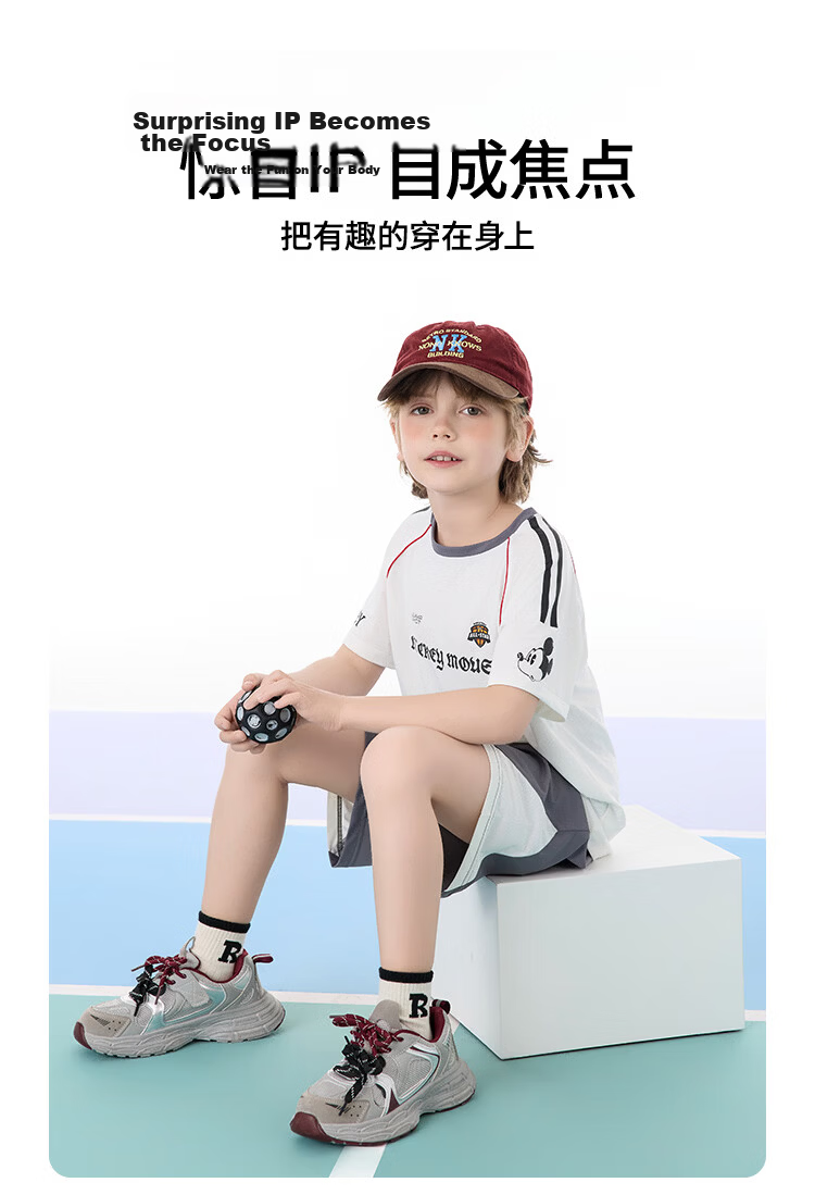 Disney Kids Summer Outfit 2026 New Outdoor Sports Casual Set Purple Tie-Dye Size 110 3