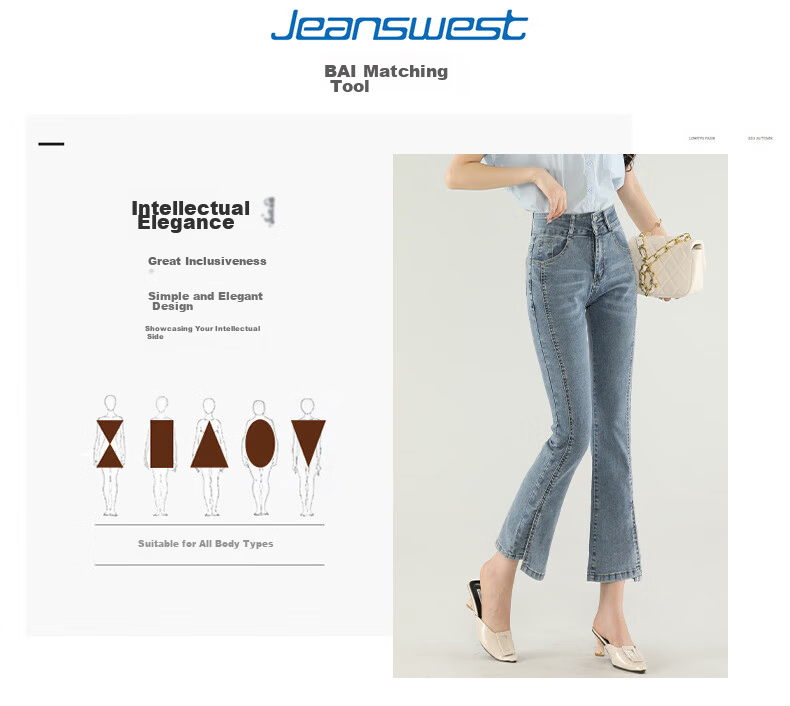 Jeanswest Women's Summer American Vintage Loose Wide-Leg Slim Straight Denim Shorts Dark Blue S 2