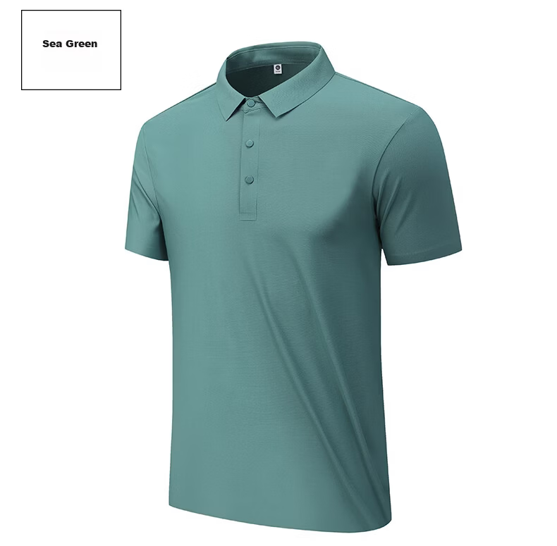 Jeanswest Men's Short Sleeve Polo Shirt Summer Thin Ice Silk Breathable Quick-Dry Casual Business Commuter Top 20