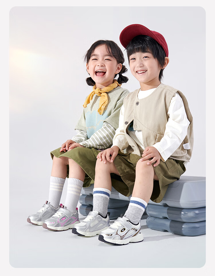 Mutong Kids Sports Shoes Spring Autumn Boys Retro Silver Trendy Running Mesh Casual Shoes Girls Sweet Cool Purple Size 29 35