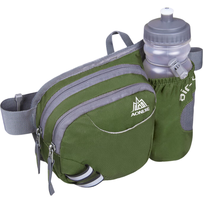 AONIJIE Outdoor Waist Bag Water Bottle Waist Pack for Men and Women Cycling Running Sports Multifunctional Waist Bag Single Pack without Water Bottle Military Green