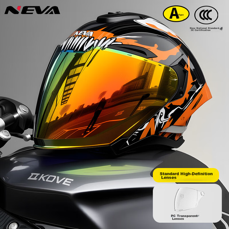 NEVA 3C Certified Motorcycle Helmet Unisex Four-Season Dual Visor 3/4 Safety Helmet