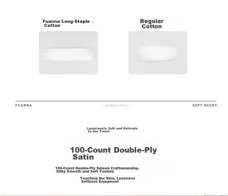 Fuanna Pure Cotton Bed Sheet 100s Double-Strand Long-Staple Cotton Sateen Bedspread Double Bed Sheet 1.8x2m 4