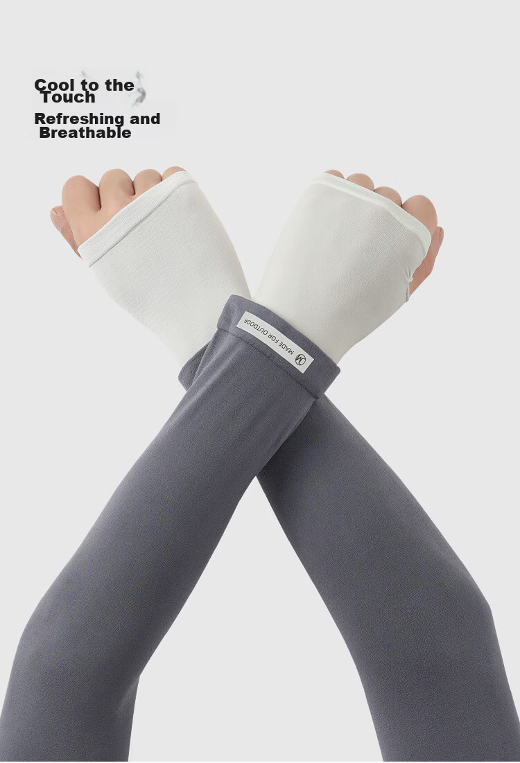 JIUMU Ice Silk UV Protection Sleeves Unisex Summer Cooling Arm Sleeves for Driving and Cycling 6