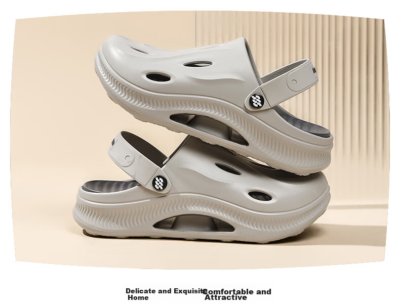 HLA Men’s Casual Lightweight Dual-Wear Sandals Clogs HAALXM2FBK051 White Size 40/41 8