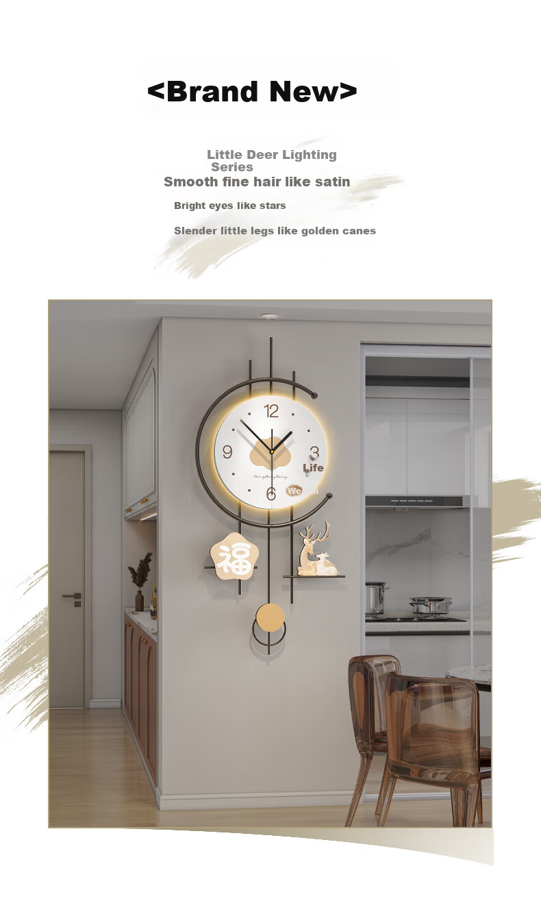 Jiujuda Modern Minimalist Elegant Dining Table Wall Clock Creative Restaurant Decorative Clock 2026 New Living Room Wall Hanging Clock 1