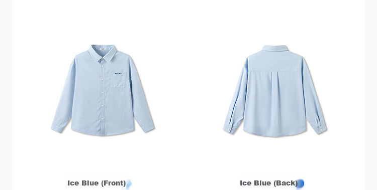 Balabala Boys' Long Sleeve Shirt with Turn-Down Collar Baby 2026 New Spring Curved Hem Pure Cotton Skin-Friendly Versatile Top 35