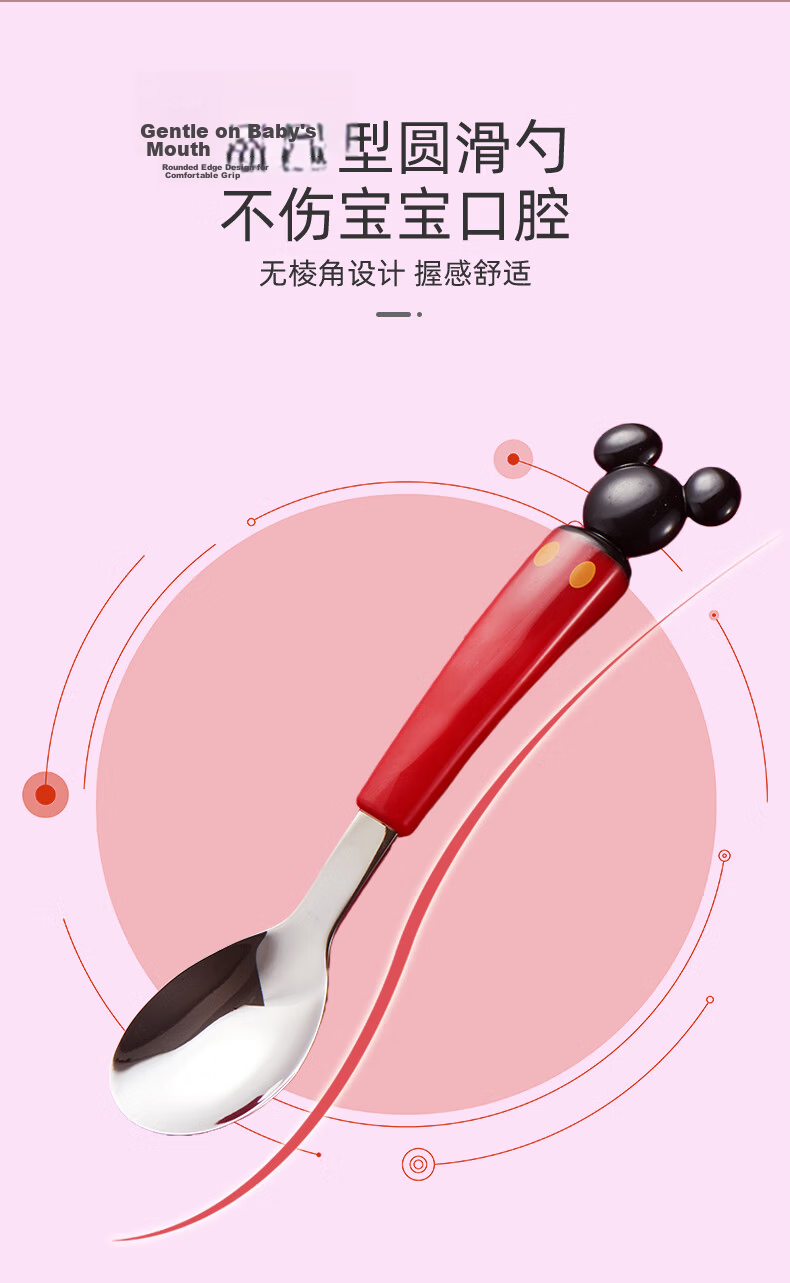 Disney Children's Stainless Steel Spoon Household Tableware Soup Spoon Creative 3D Cute Cartoon Baby Feeding Spoon Lunch Box 4