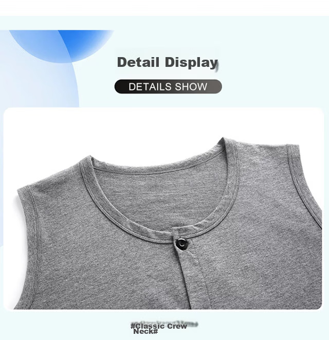 Xueqiman Pure Cotton Vest Middle-aged and Elderly Men's Plus Size Vest Father's Day Cardigan Loose Sleeveless Undershirt Underwear 10