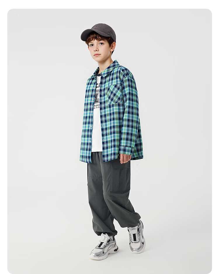 Balabala Kids Long Sleeve Shirt Baby Clothes Boys Girls 2026 New Spring Plaid Shirt Jacket 48