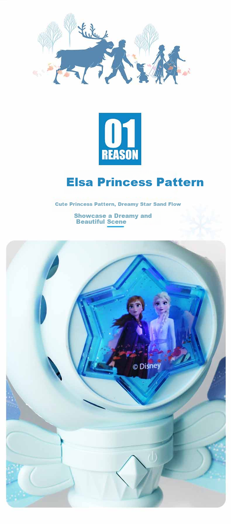 Disney Frozen Star and Moon Bubble Magic Wand Electric Bubble Blower Children's Outdoor Toy Children's Day Gift 2