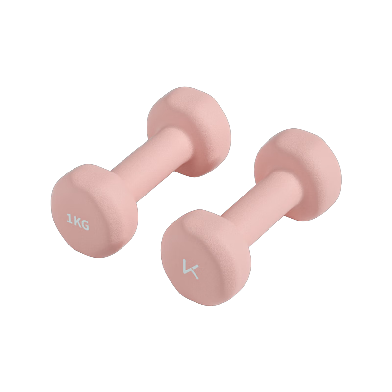 Keep Color-Coated Dumbbells, for Men And Women, Home Fitness Muscle Shaping Arm Exercises, Light And Heavy Weights, Cherry Pink, 1kg*2