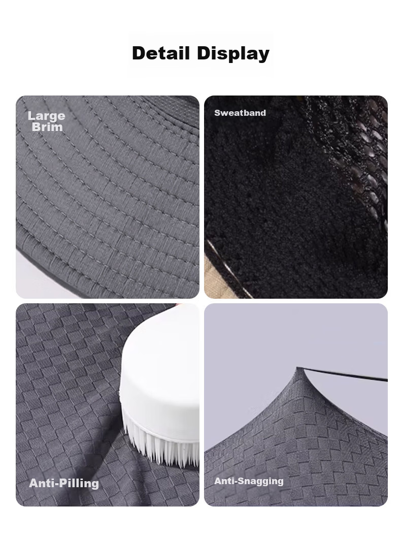JEEP Men's Summer Sun Protection Fisherman Hat Large Head Circumference Breathable Neck Guard UV Protection Wide Brim Sun Hat 7