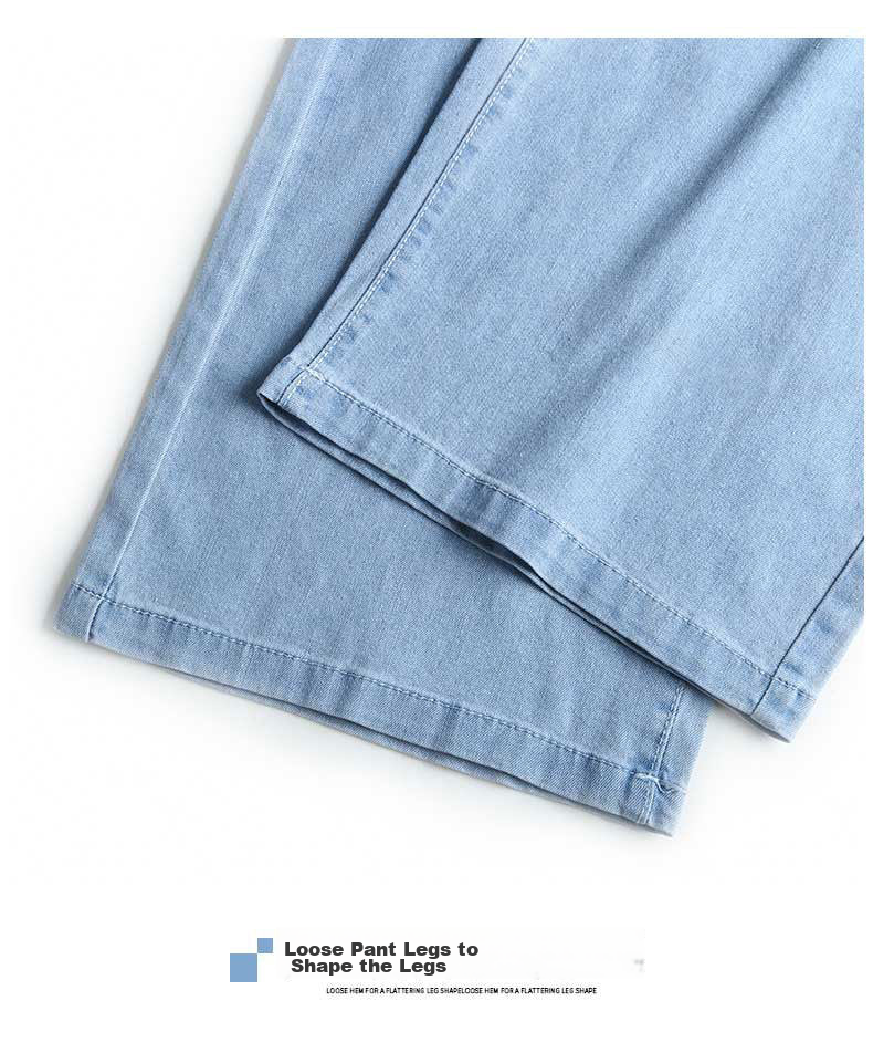 Jeanswest Women's Summer Thin Casual Fashion Trendy High-Waist Straight-Leg Light Color Ice Silk Retro Jeans S 15