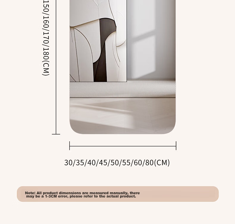 Quanpinwu Full-Length Acrylic Wall-Mounted Soft Mirror Self-Adhesive Dressing Mirror for Home Dormitory 150*40cm 21