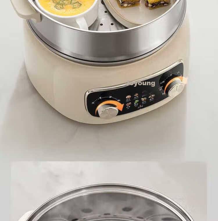 Joyoung 2026 New Stainless Steel 3-Layer Large Capacity Electric Steamer with Double Circulation and High Heat Fast Steaming for Fish Multifunctional Household Electric Cooker 8