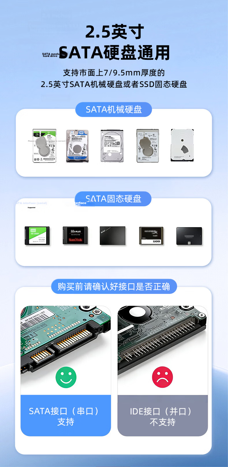 Aigo 2.5 Inch USB 3.0 High-Speed SATA External Hard Drive Enclosure for HDD SSD Laptop Universal Metal Case 1