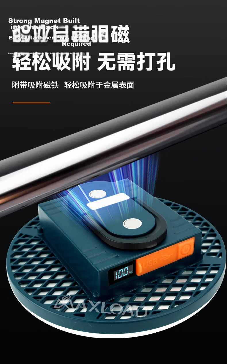 MAX LOAD LED Camping Tent Light Magnetic Hook Night Market Lamp Emergency Household Lighting Portable Outdoor Hanging Lamp 5