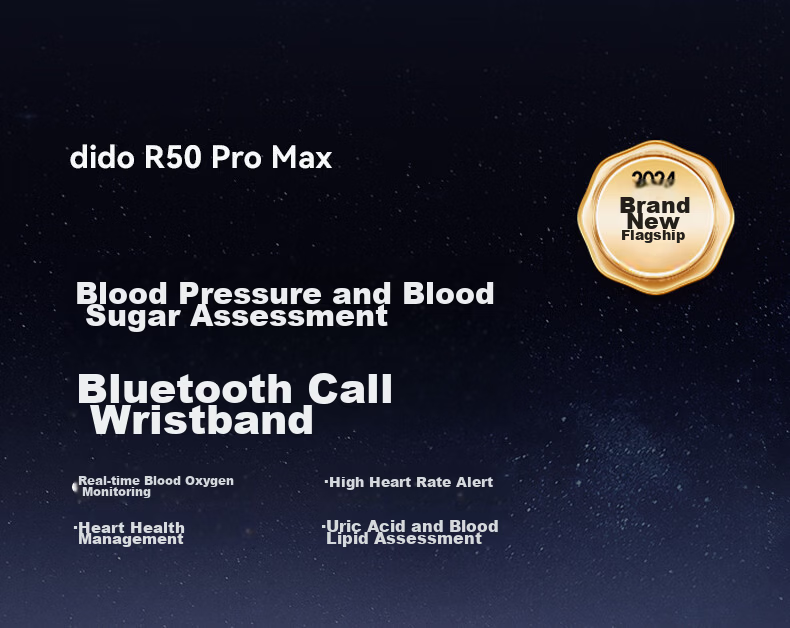 Dido Blood Pressure Wristband Health Monitor Blood Glucose ECG Uric Acid Meter Bluetooth Call for Men and Women Home Use 1
