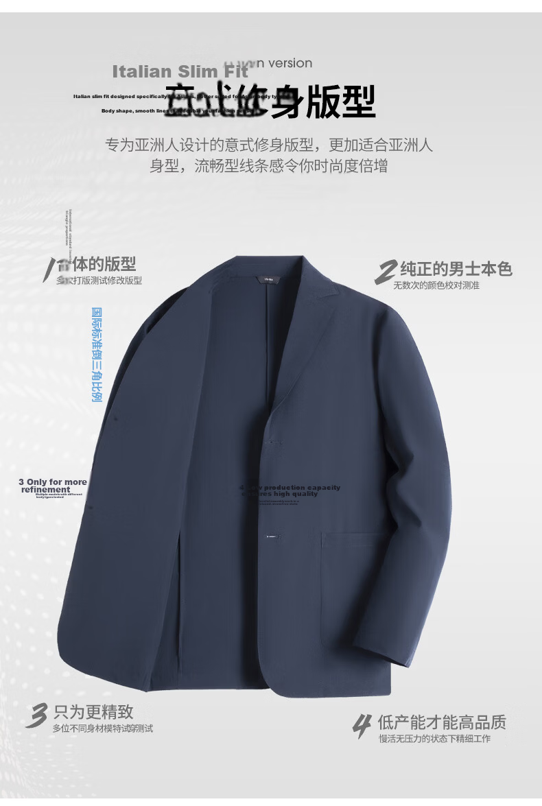 SHANSHAN High-End Sun-Protective Blazer for Men Cool Feeling Mid-Young Lapel Formal Casual Thin Jacket for Dad Father's Day 15