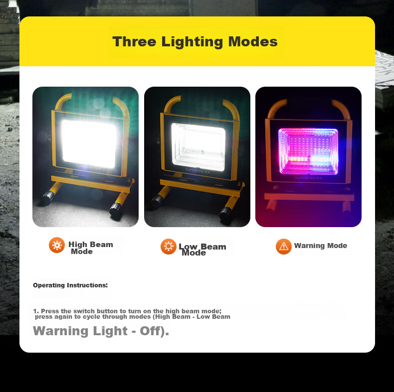 SupFire FS18-A Rechargeable Floodlight Ultra-Bright Portable Worksite Emergency Outdoor Camping Night Market Lighting Lamp 5