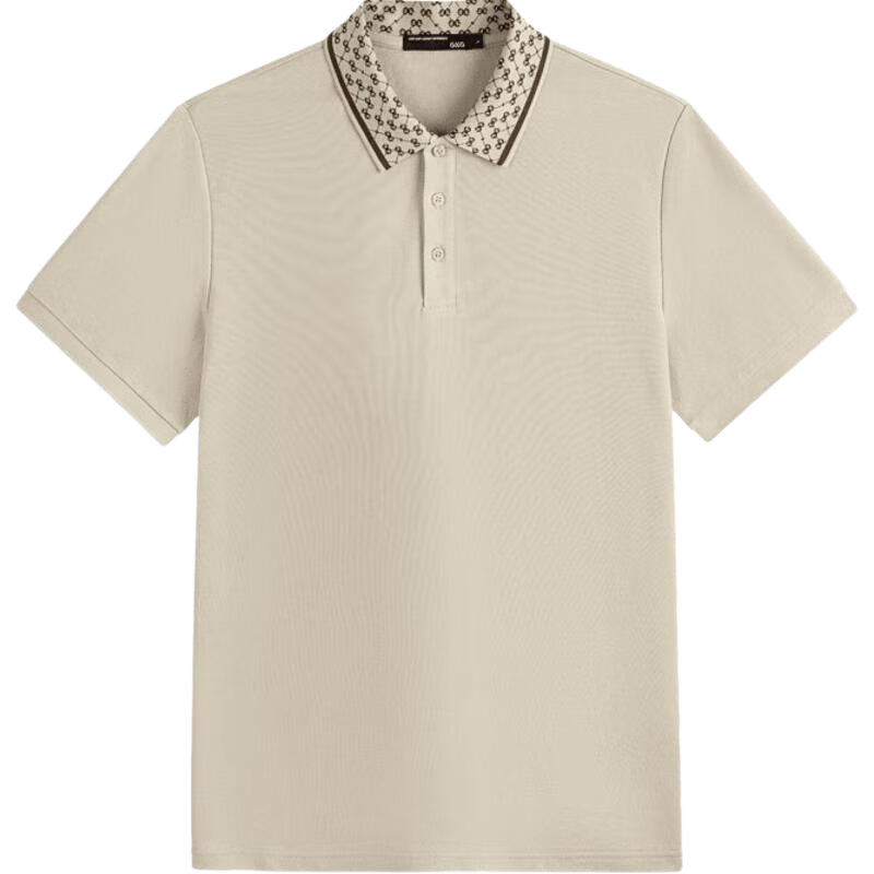 GXG Men's Clothing, Summer Fashion Contrasting Color Pure Cotton Men's Collared Polo Shirt Short Sleeve, Black 1, 170/M