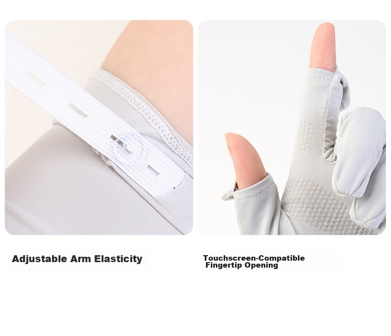 Miiow Women's Sunscreen Gloves Ice Silk Outdoor UV Protection Extended Cooling Arm Sleeves Summer Breathable Thin Sleeve Covers for Electric Bike Riding 13