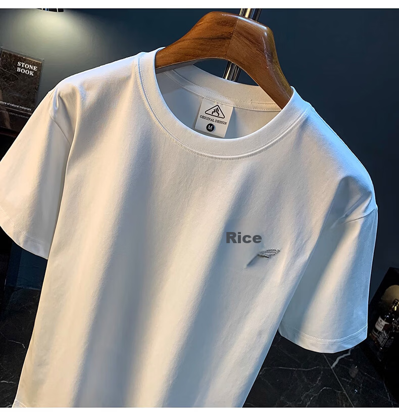 PLAYBOY Men's Summer New Embroidered Trendy Brand Loose Fit Short Sleeve T-Shirt 15