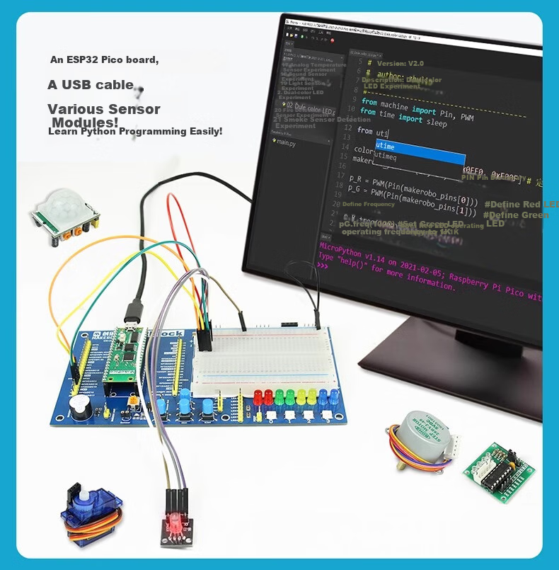 LOBOROBOT ESP32 Development Board IoT Remote Control Misqi Programming Scratch ESP32 Mainboard Kit 4