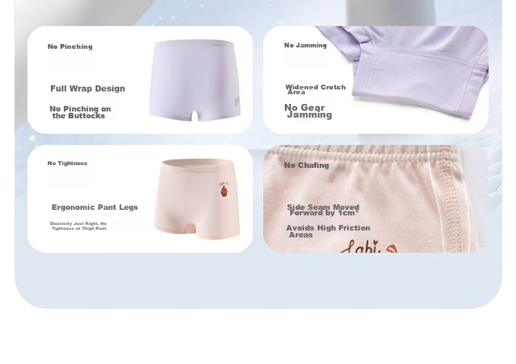 Labi Kids Cotton Girls' Four-Season Boxer Briefs 3-Pack Special Color Size 140 10