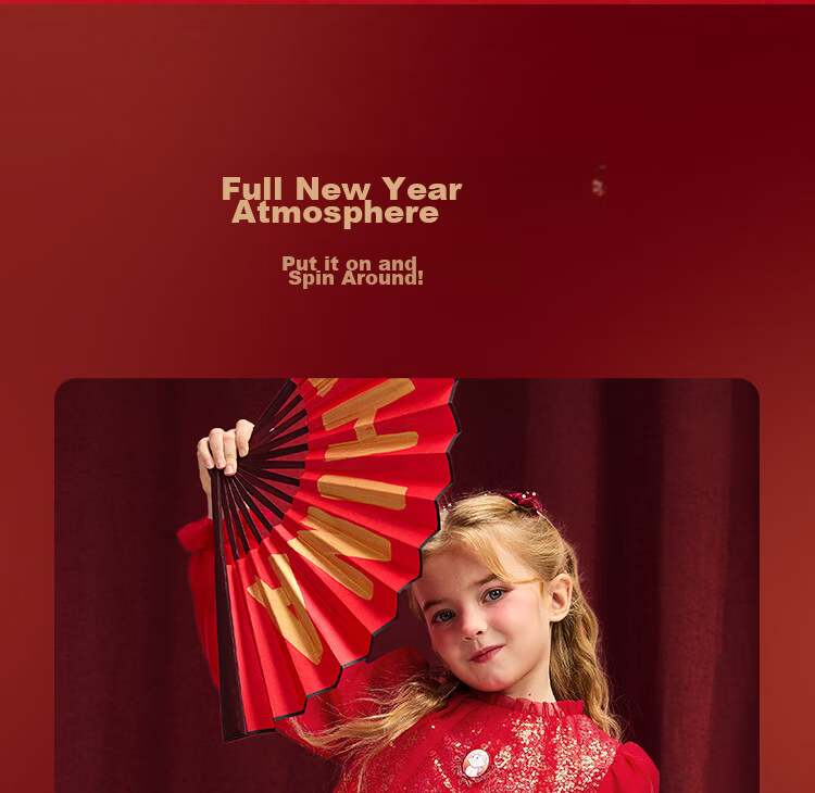 DISNEY Girls' Traditional Style Long Sleeve Dress New Year Princess Dress 25 Spring Autumn DB411RE02 Red Size 100 13