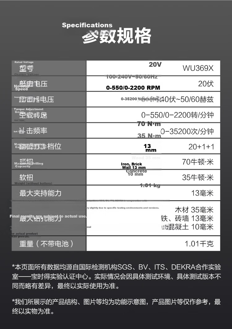Worx 20V 70N Brushless Impact Drill WU369X.1 (2.0Ah Single Battery) Cordless Lithium Battery Household Wall Drilling Hand Drill 19