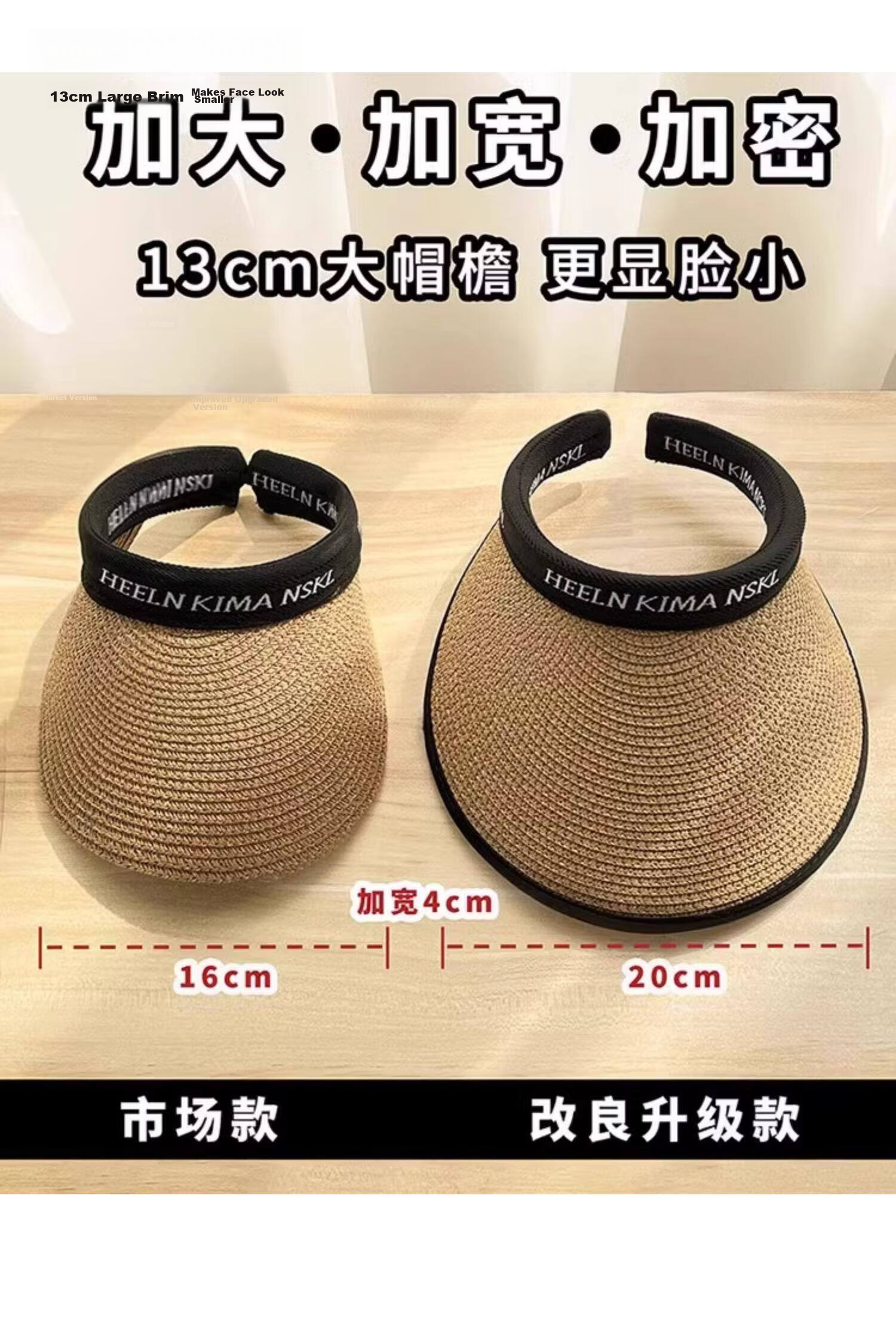 Jingtang Jingpin Women's Sunscreen Hat 2026 Summer Beach Straw Hat UV Protection Open-Top Large Brim Sunshade Face Covering Sun Hat for Cycling 4