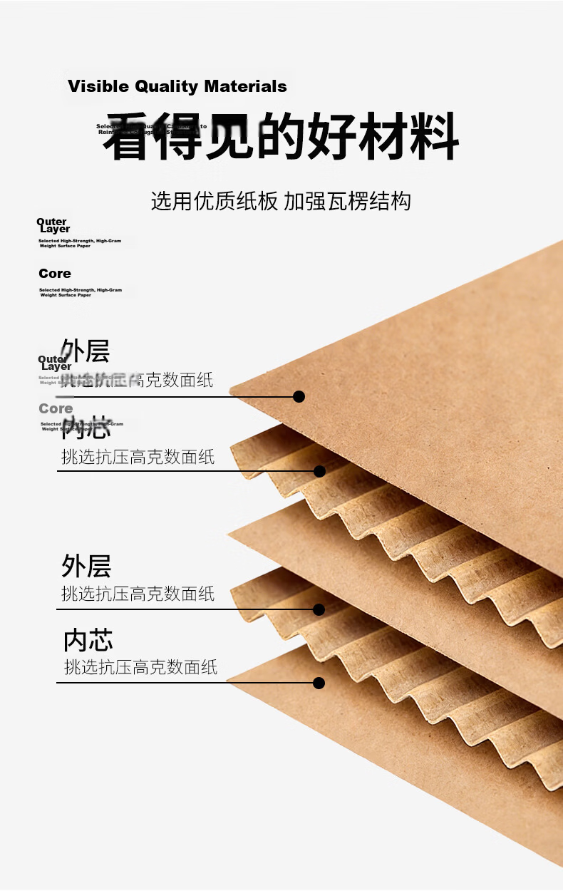 Jiajun Meiyin Extra Thick Large Moving Carton Box 40*30*30cm Shipping Packing Storage Organizer Box Custom Logo Supported 4