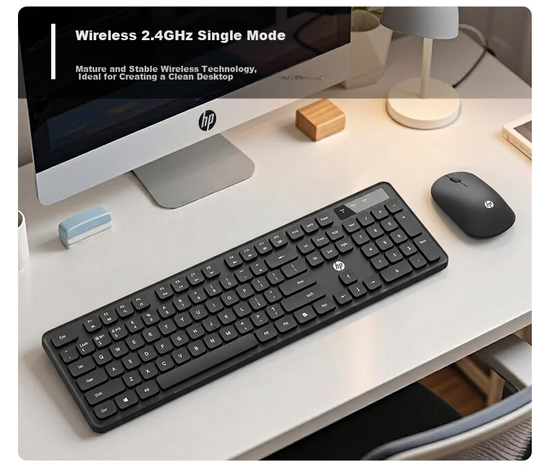 HP KM20 Wired Keyboard and Mouse Combo High-Quality Slim Portable Full-Size 104-Key Ergonomic Quiet Keyboard and Mouse Set for Laptop and Office Use 9