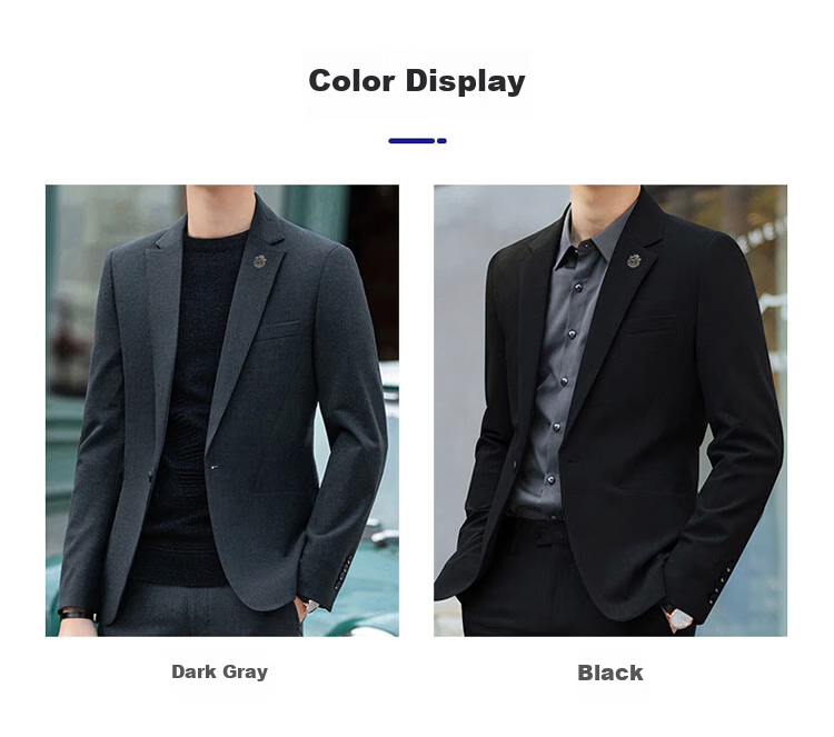 ROMON Men's Autumn Winter Business Formal Casual Suit Jacket Groom Best Man Wedding Tuxedo Blazer 7