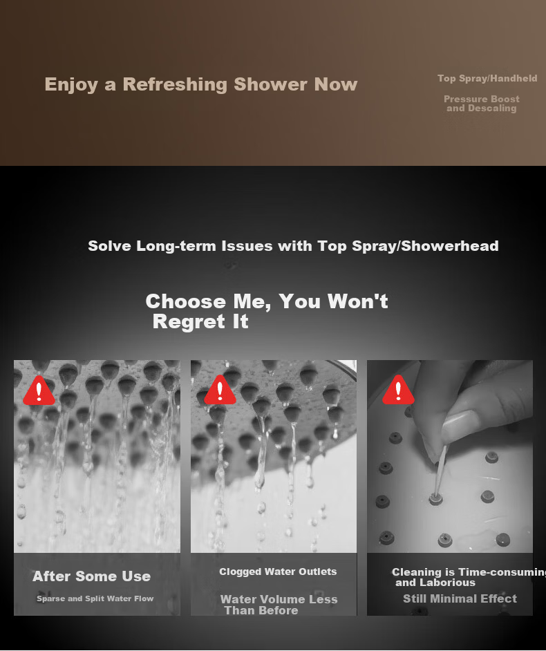 JOMOO Piano Key Shower Set Three-Function Spray Gun Gray Square Tube Wall-Mounted Large Storage Pressure-Boosting Descaling Showerhead 7
