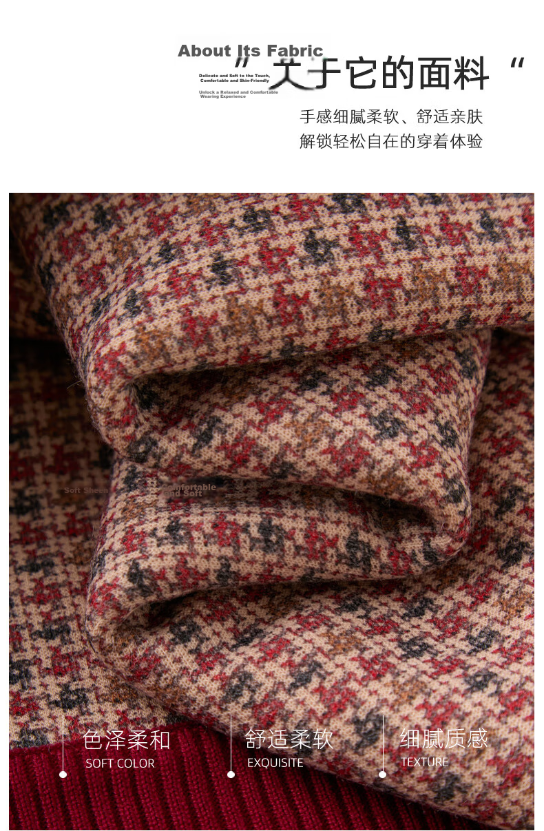 Fengxiao Grandma Style 2025 New Winter Coat Elderly Women's Fleece Warm Knitted Sweater Mom's Pullover 4
